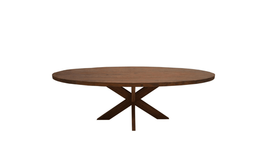 Table Iris Ovale – Bois Massif & Pied Central - FOLLOS DESIGN