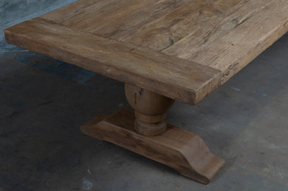 Plateau chêne massif 7 cm – table Soleil avec patine naturelle et veines apparentes