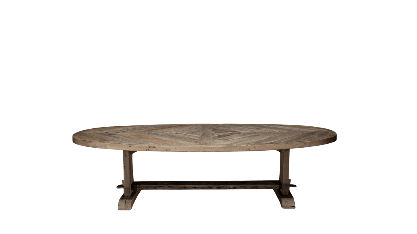 Table Ovale Chêne Ancien Massif - Diamant - FOLLOS DESIGN