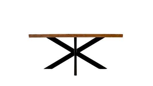 Table Rectangulaire en Manguier Massif – Pied Central Mikado - FOLLOS DESIGN