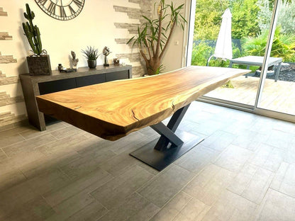 Table Suar massif Live Edge tronc d'arbre - à votre image - FOLLOS DESIGN
